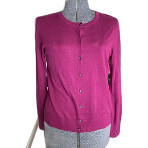 Ann Taylor Loft Classic Button Down Wool Viscose Blend Sweater Cardigan Womens M